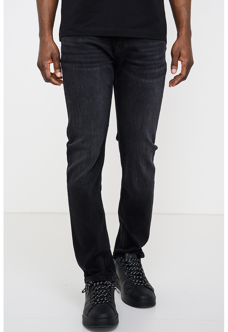 Blugi slim fit low-cut - Gri antracit