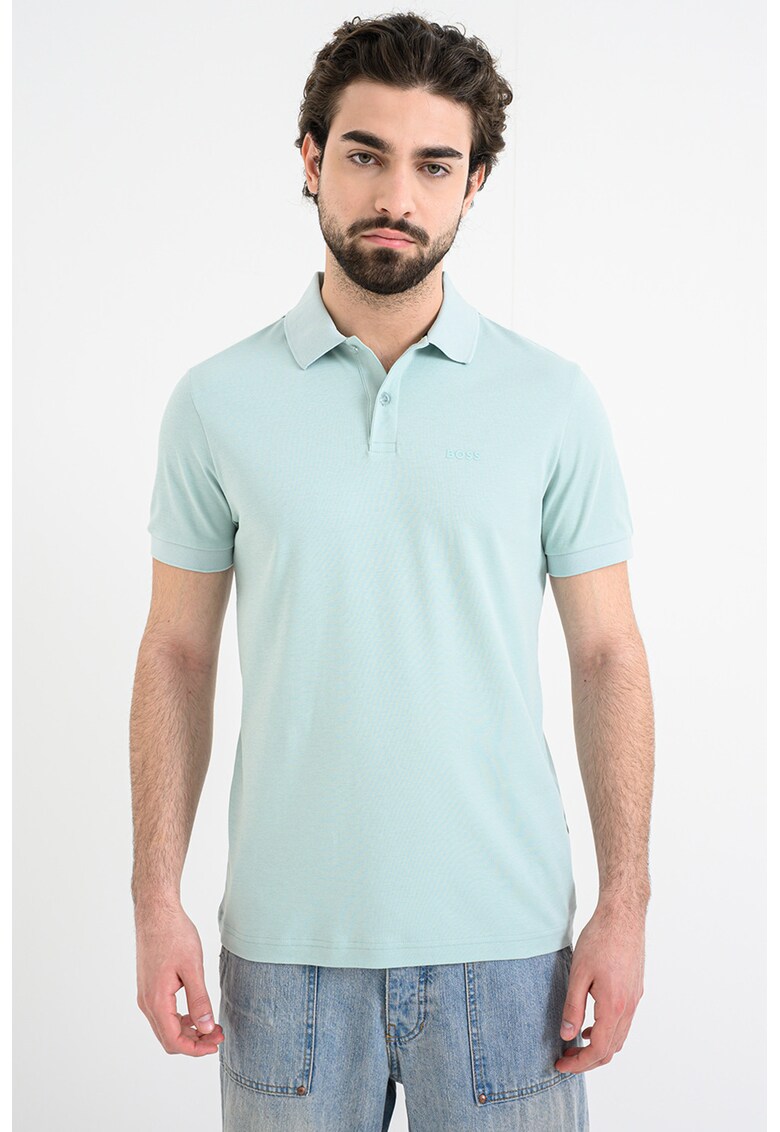 Tricou polo regular fit cu detaliu logo discret Pio - Verde menta