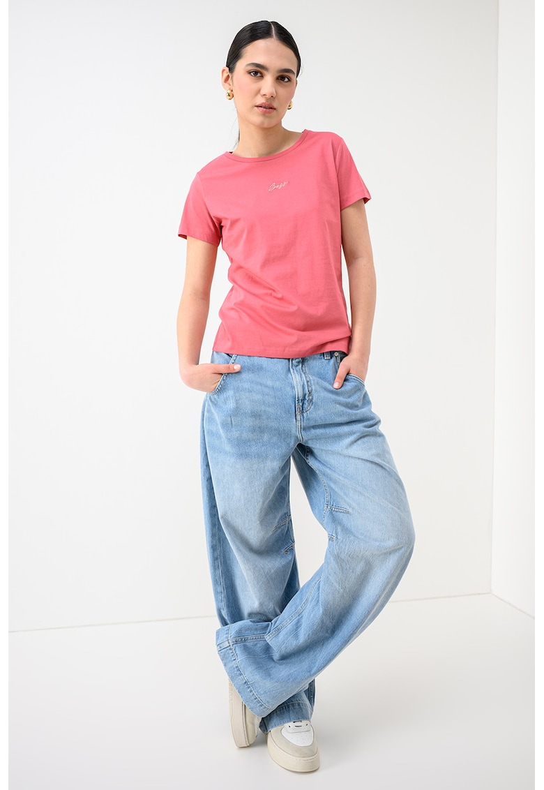Tricou din bumbac cu logo - Rosu stins