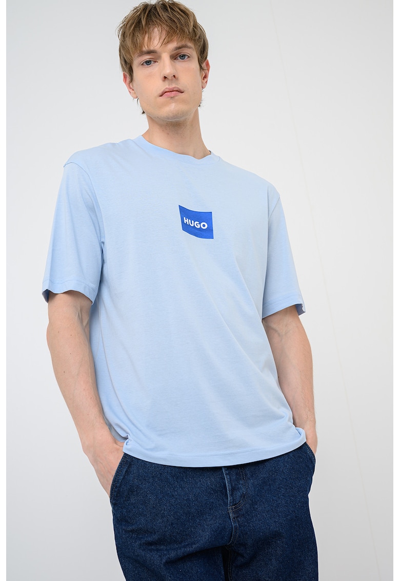 Tricou cu aplicatie logo Nayonix - Albastru pastel