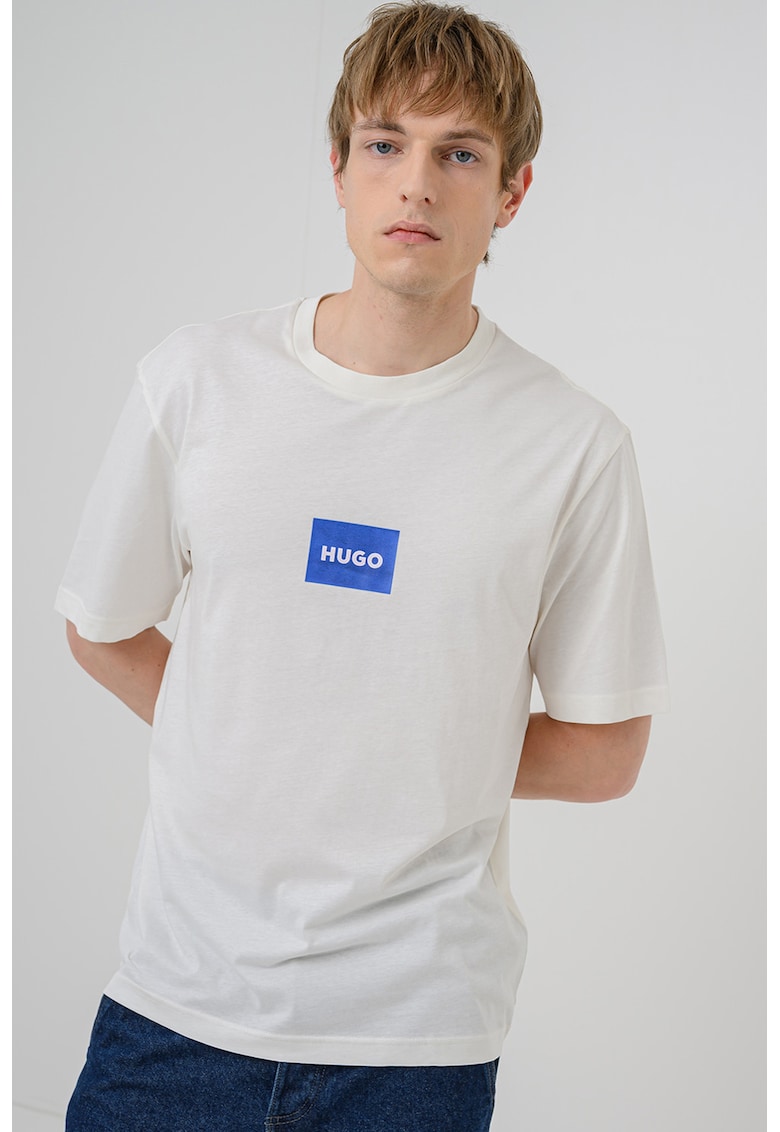 Tricou cu aplicatie logo Nayonix - Alb fildes