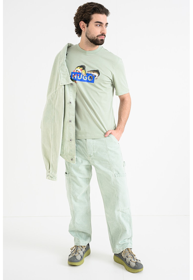 Tricou de bumbac cu imprimeu Nalotrix - Rosu/Verde deschis/Albastru