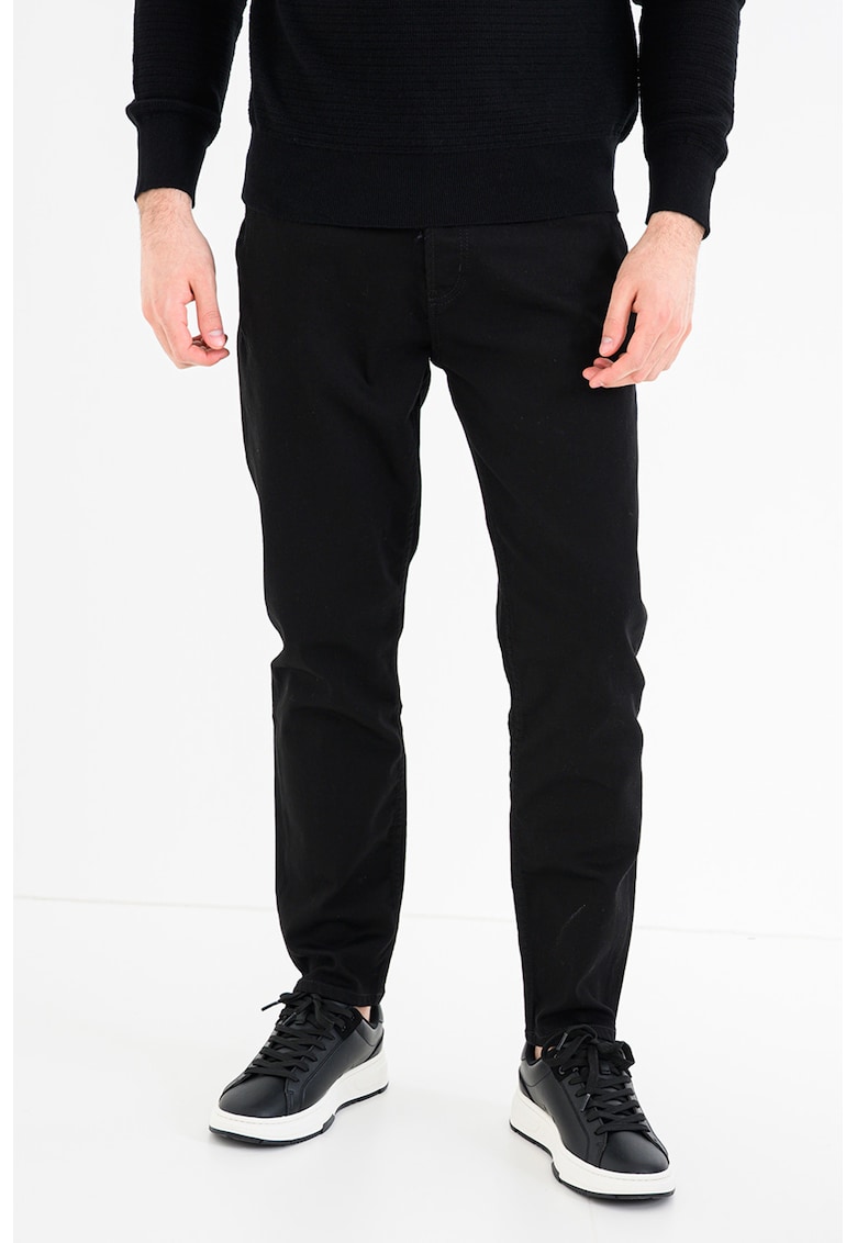 Blugi slim fit cu talie medie - Negru