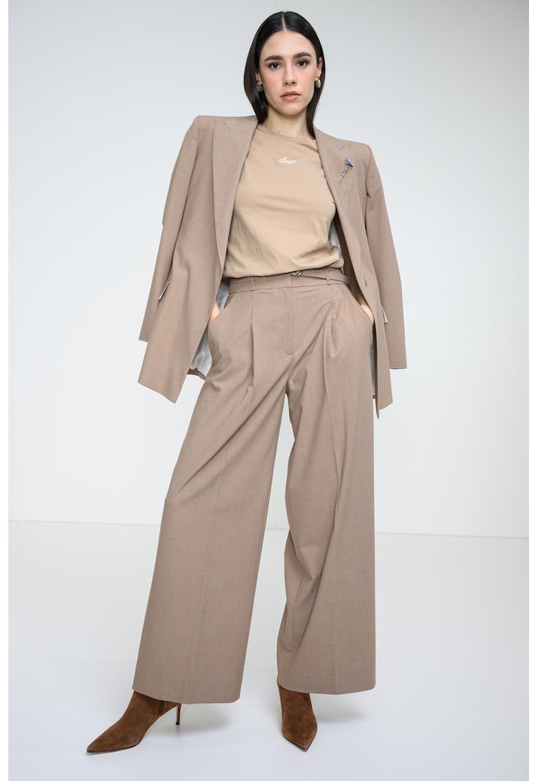 Sacou lejer cu cordon in talie - Maro deschis