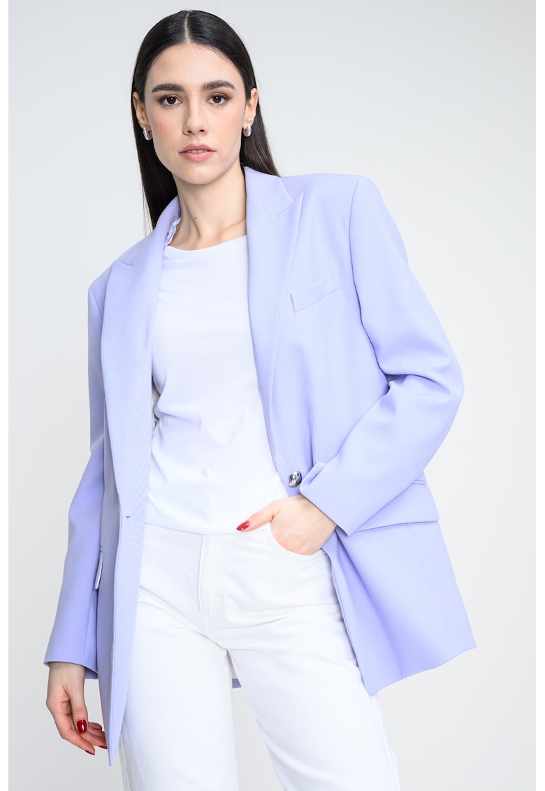 Sacou supradimensionat cu revere decupate - Lila