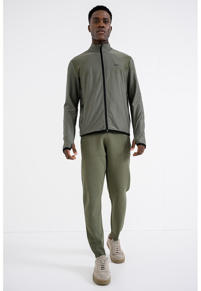 Pantaloni de trening cu buzunare cu fermoar - Verde sparanghel