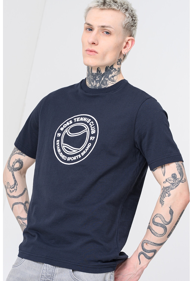 Tricou de bumbac cu logo Join - Bleumarin