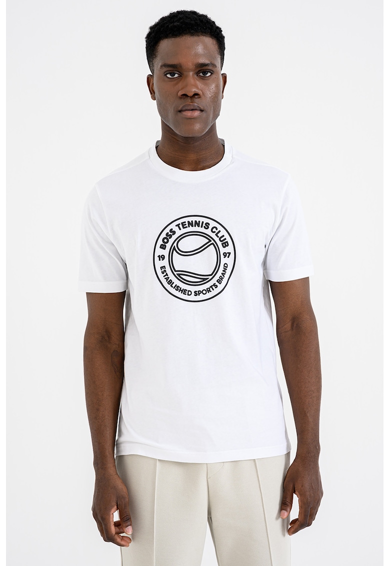 Tricou de bumbac cu logo Join - Alb/Negru