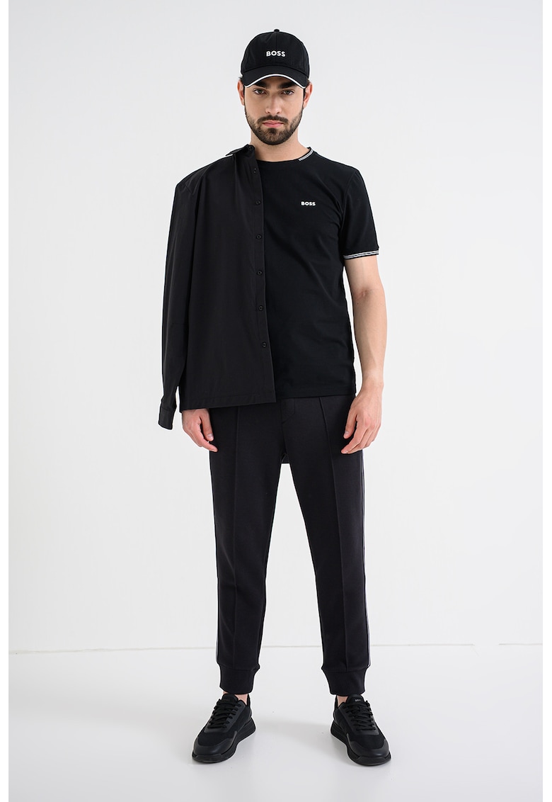 Pantaloni conici de trening cu cusaturi decorative Join - Alb/Negru stins
