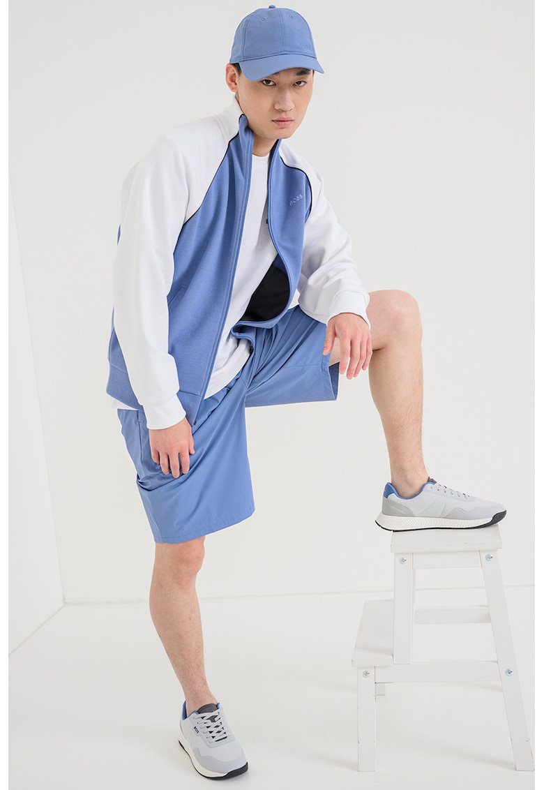 Bluza de trening cu fermoar si maneci raglan Join - Alb/Albastru azur