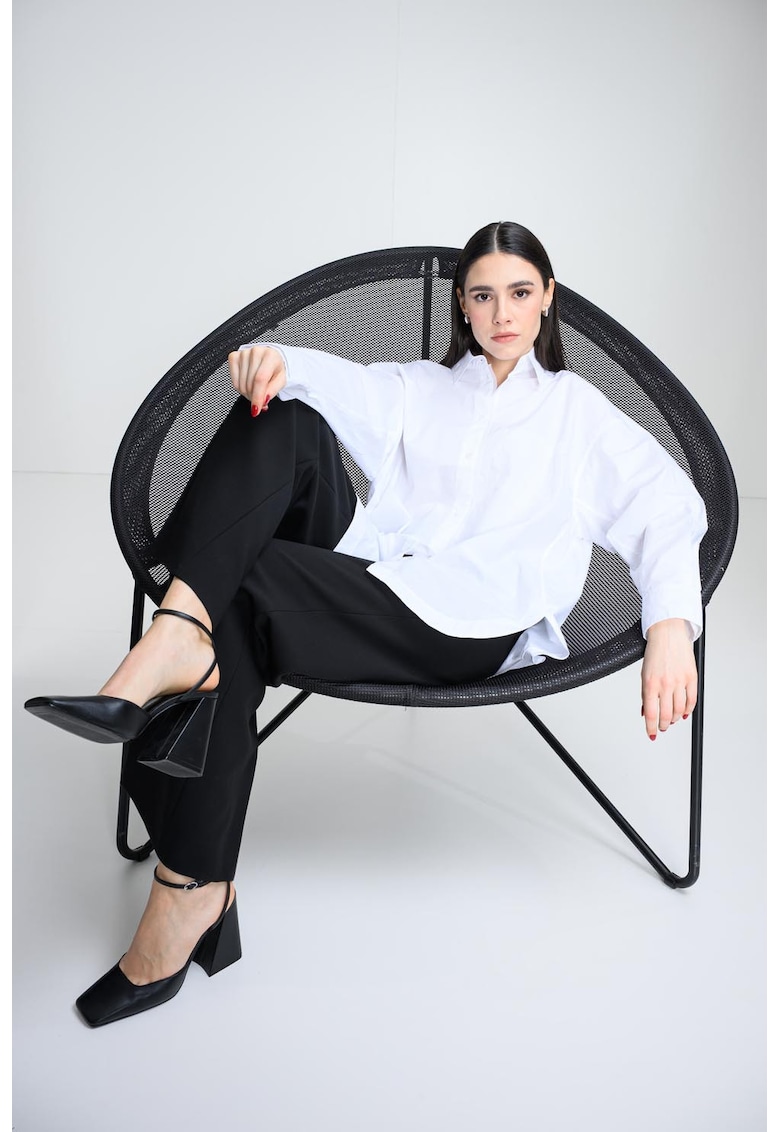 Camasa supradimensionata din bumbac - Alb optic