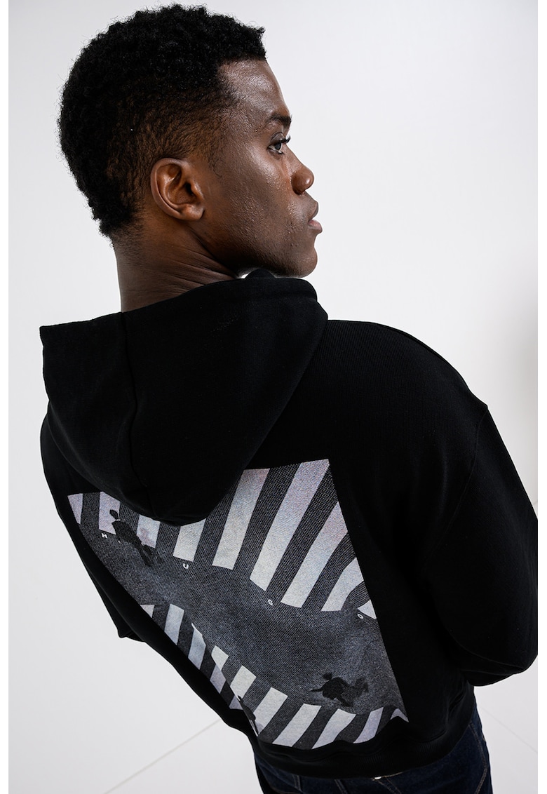 Hanorac cu imprimeu pe partea din spate Doland - Negru/Gri