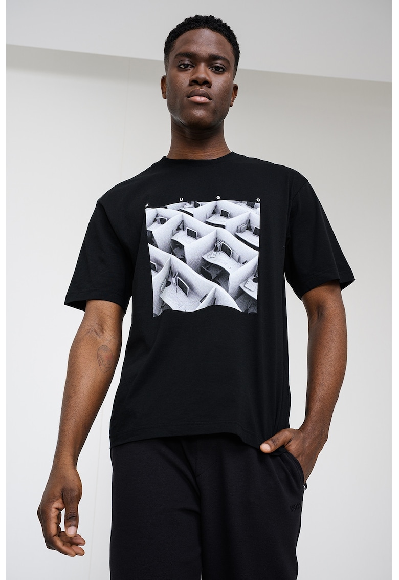 Camasa regular fit cu imprimeu grafic Dodger - Negru/Alb murdar