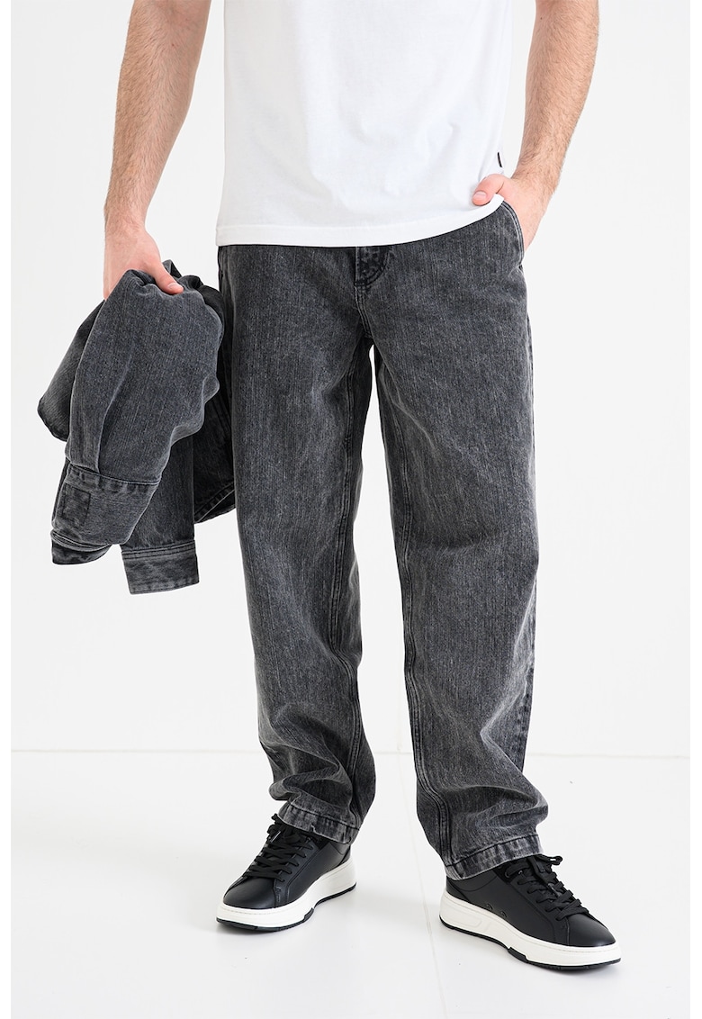 Blugi relaxed fit cu doua buzunare oblice frontale Skye - Gri inchis melange