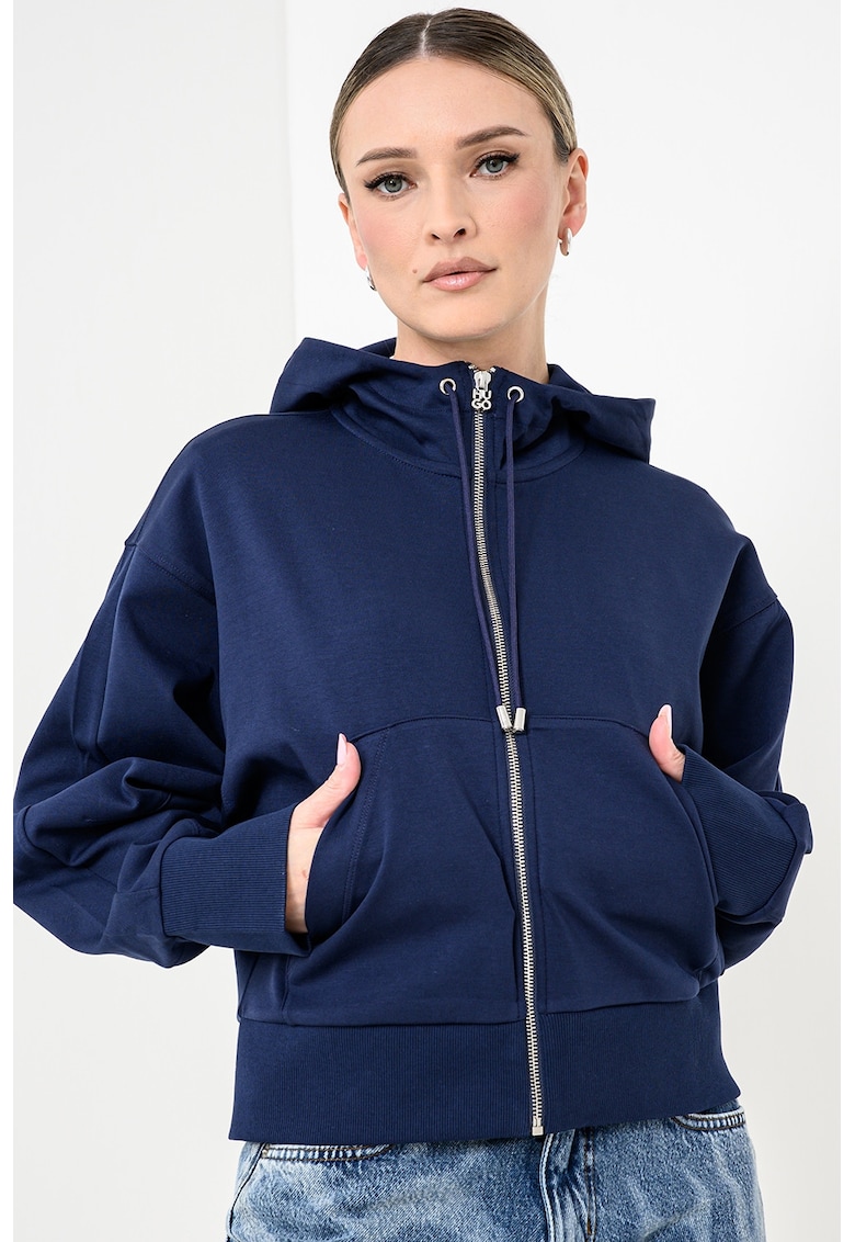 Hanorac cu fermoar si guler inalt Dumanji - Albastru indigo