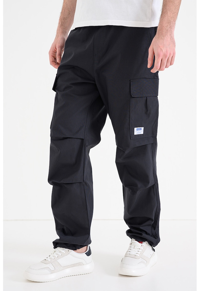 Pantaloni cargo cu talie medie - Negru