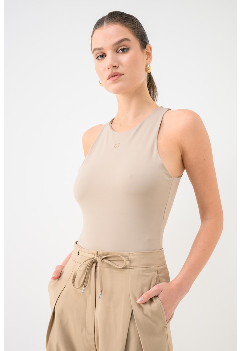 Body slim fit uni - Verde pal