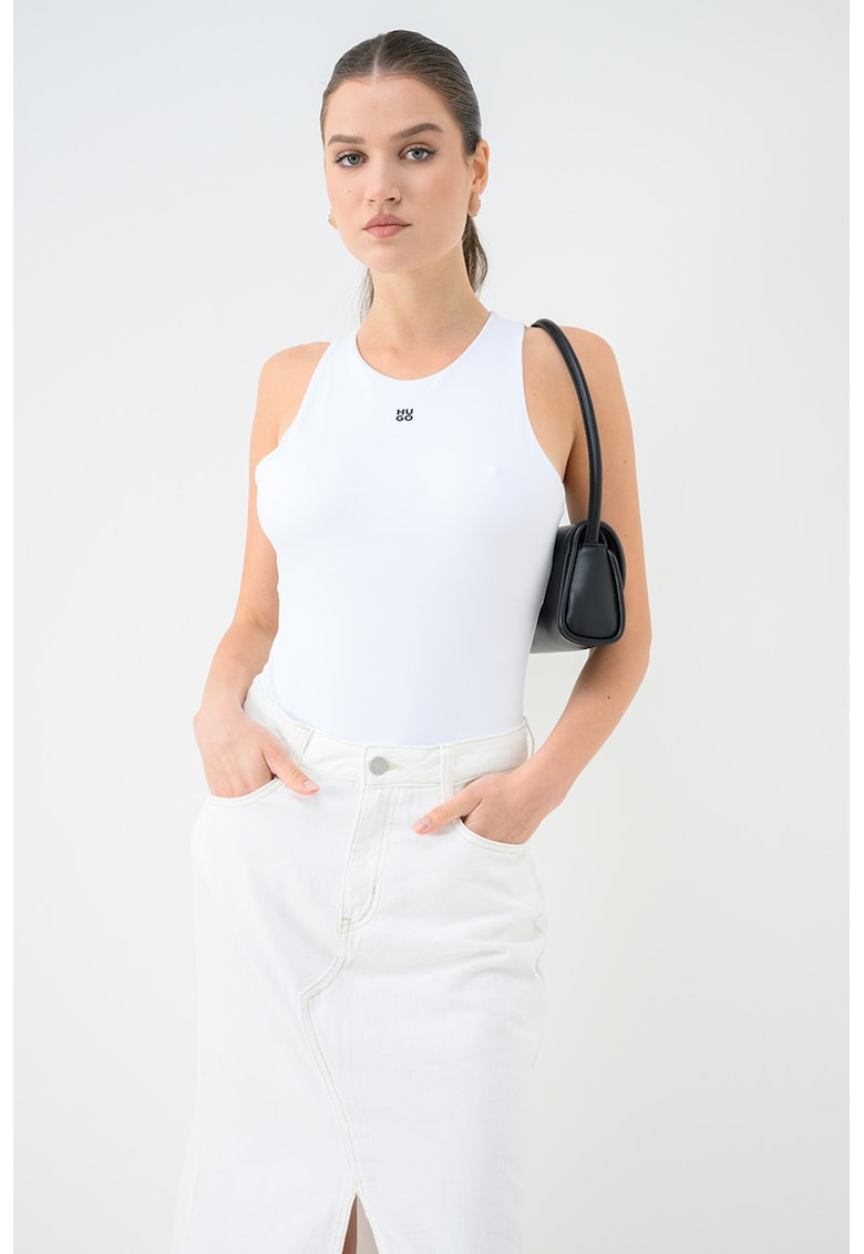 Body slim fit uni - Alb optic