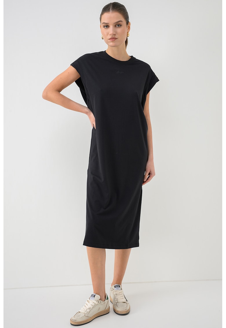 Rochie din amestec de modal cu slituri laterale Edress - Negru