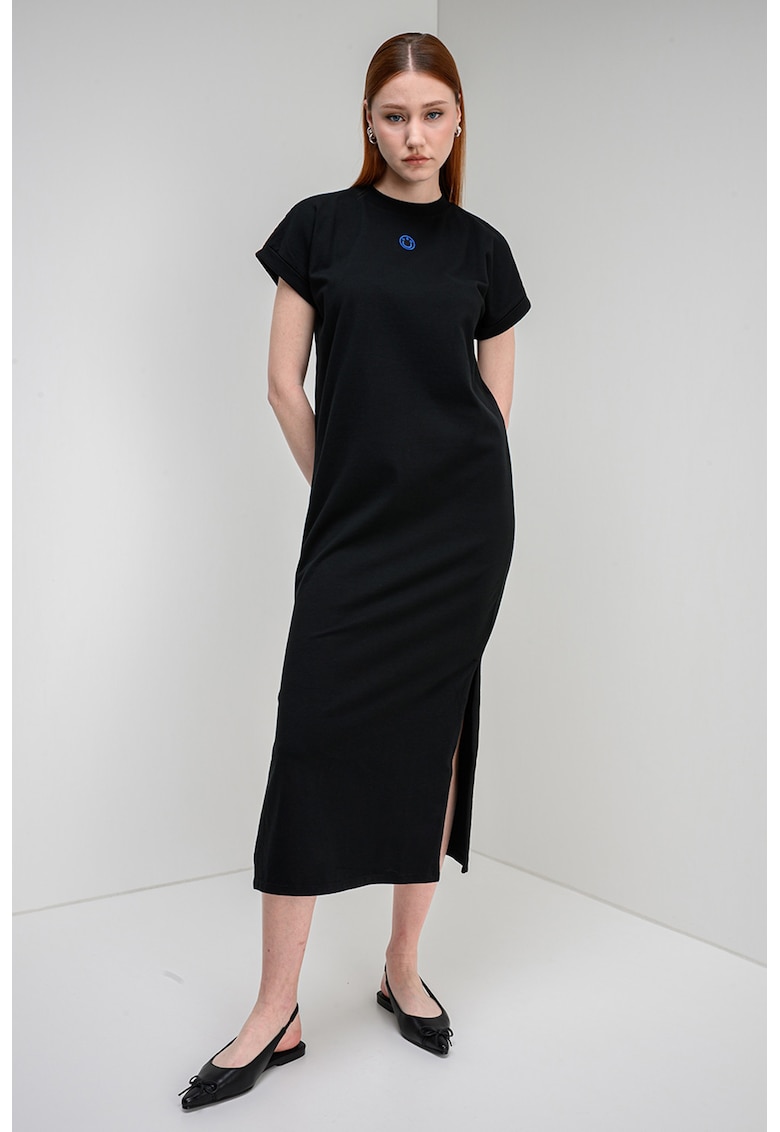 Rochie midi dreapta Nalle - Negru/Albastru royal