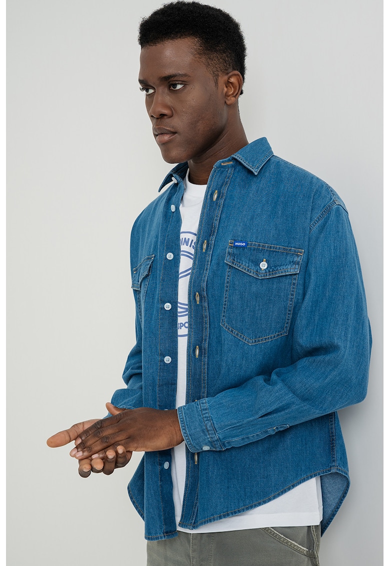 Camasa din denim Ebino - Albastru pastel