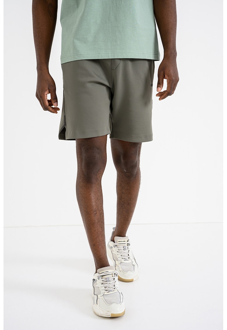 Pantaloni scurti cu model uni Hecon - Kaki inchis
