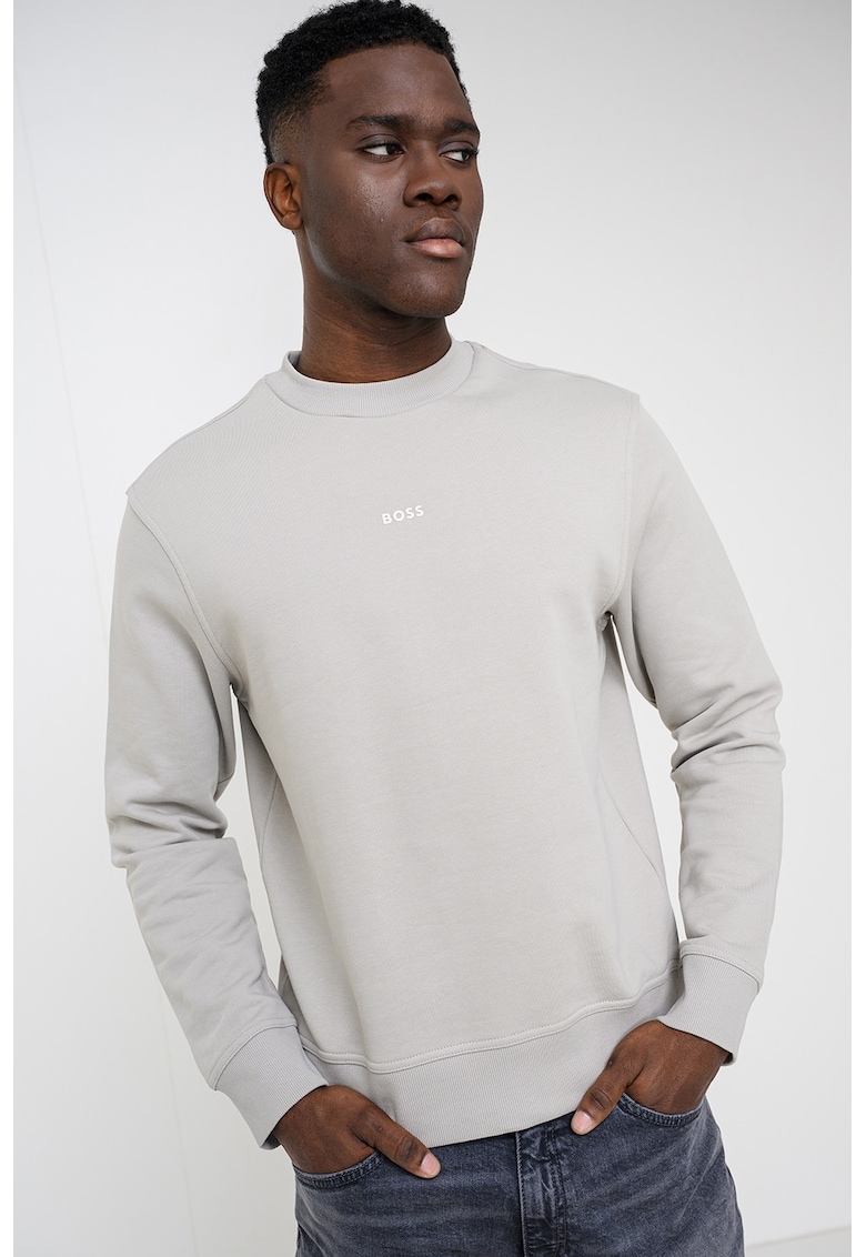 Bluza de trening cu croiala lejera WeSmallCrew - Maro taupe deschis