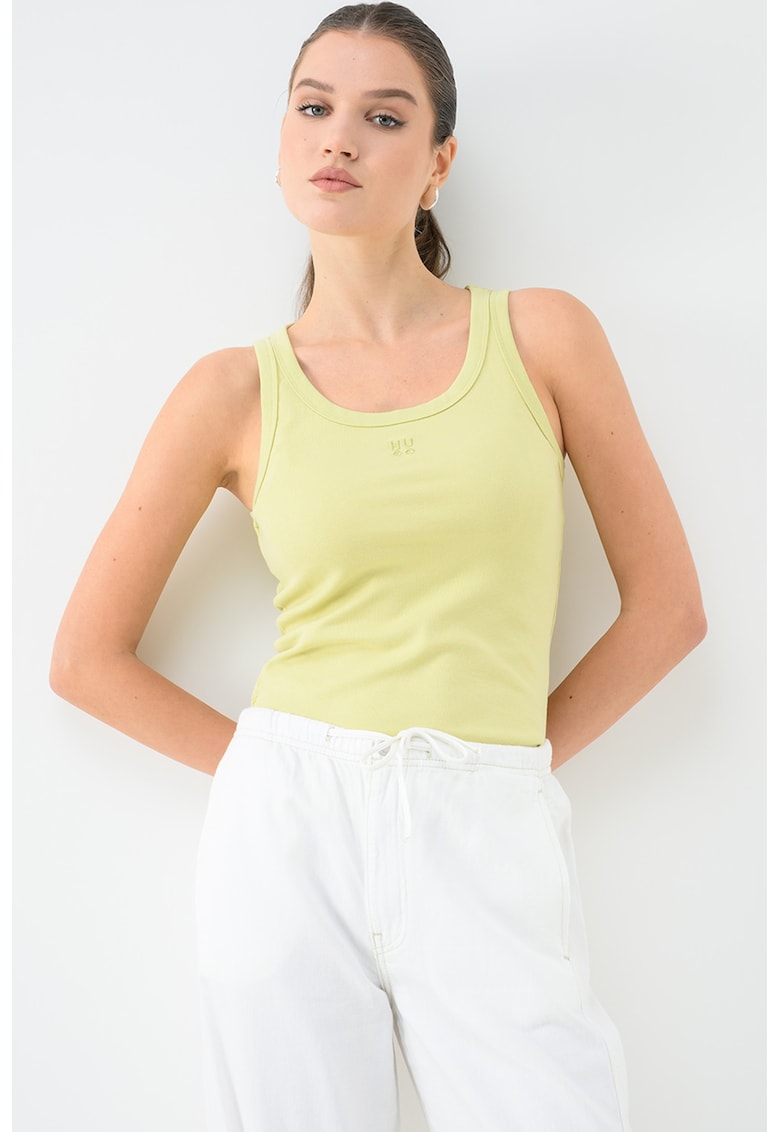 Top slim-fit Datamia - Galben pal