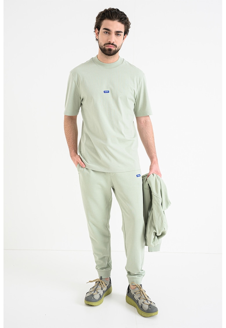 Tricou cu decolteu la baza gatului si logo Nieros - Verde pal