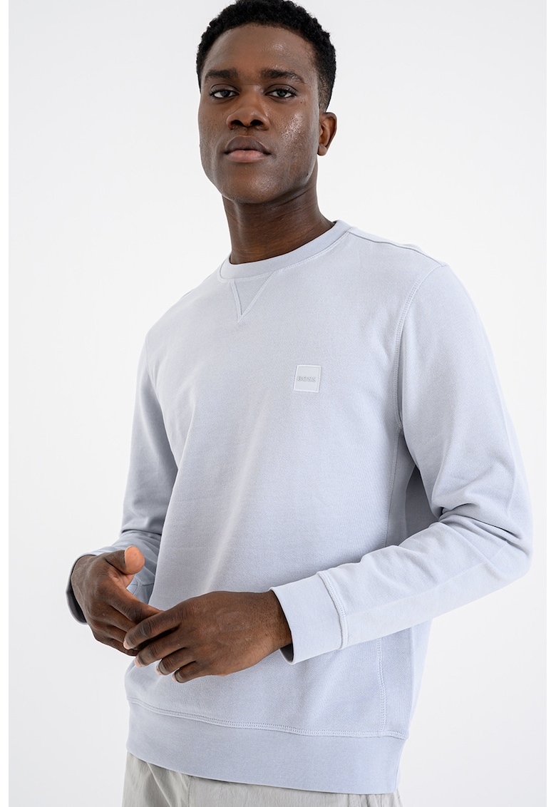 Bluza de trening relaxed fit cu decolteu la baza gatului Westart - Gri deschis