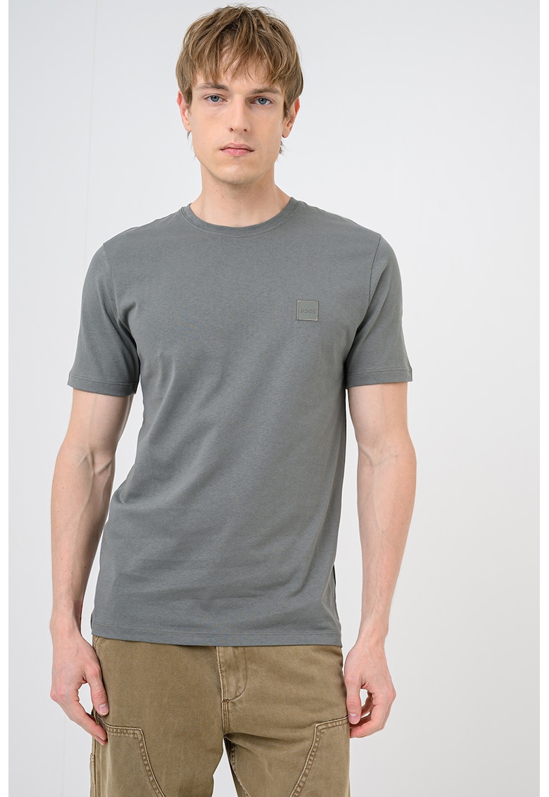 Tricou din bumbac Tales - Masliniu deschis