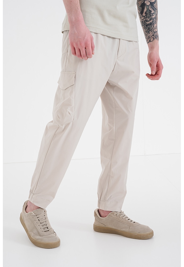 Pantaloni cargo din material usor Urbanex - Verde pal