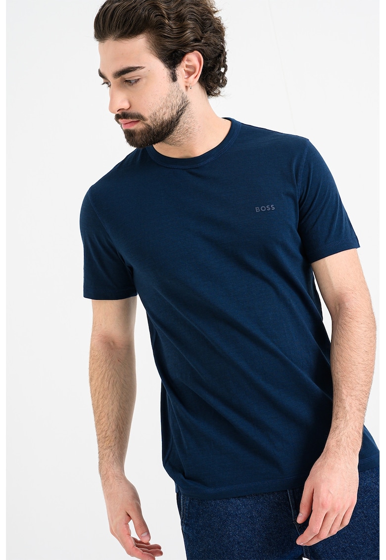 Tricou slim fit din bumbac Tegood - Bleumarin