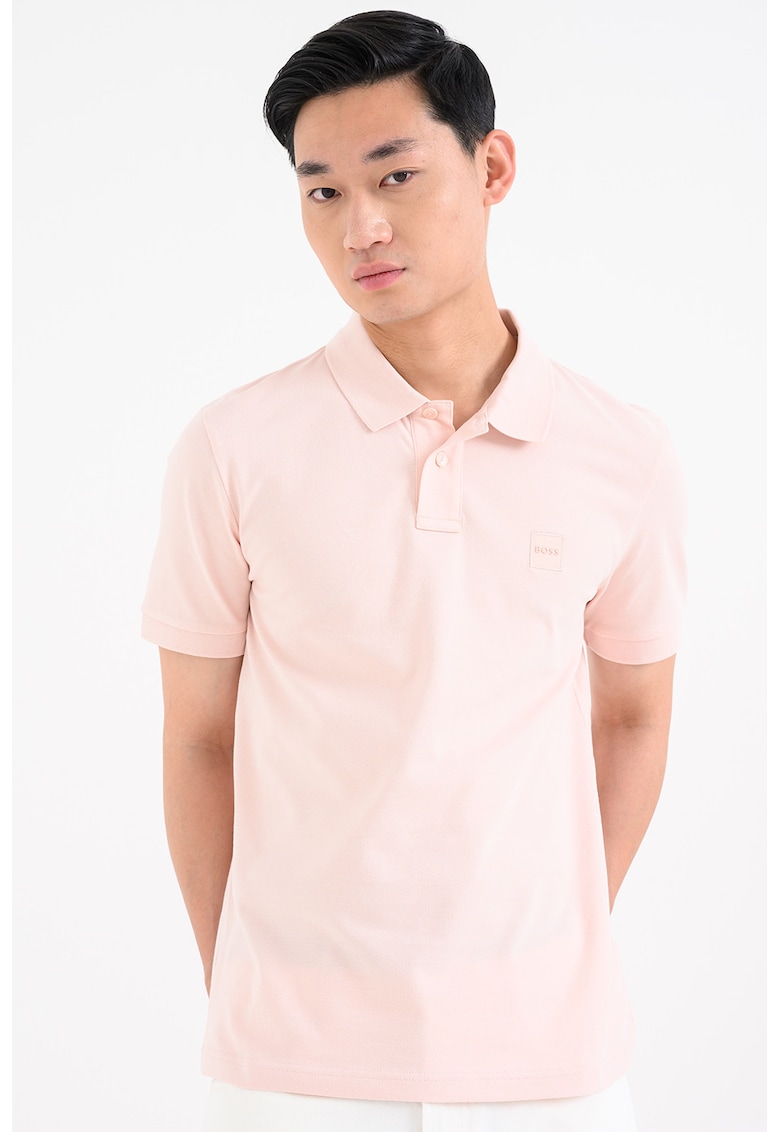 Tricou polo slim fit Passenger - Roz pastel