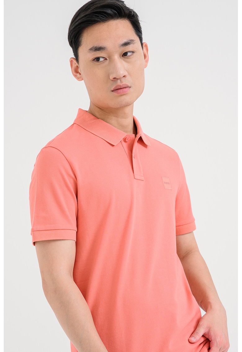 Tricou polo slim fit Passenger - Roz somon