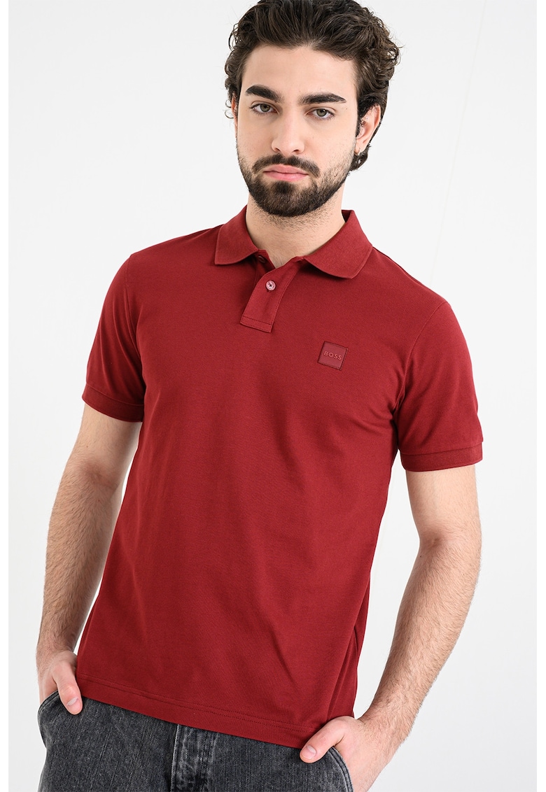 Tricou polo slim fit Passenger - Rosu inchis
