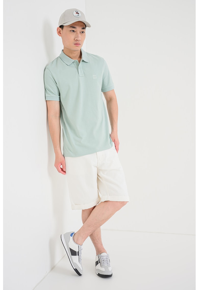 Tricou polo slim fit Passenger - Verde deschis