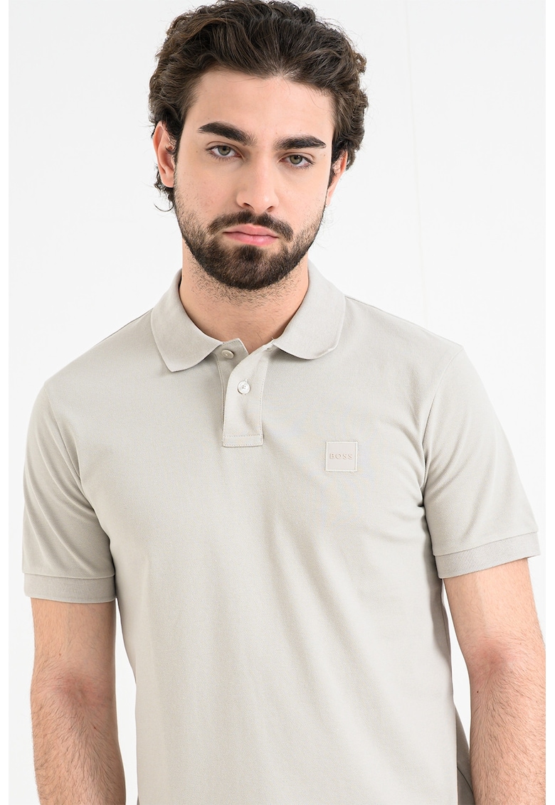 Tricou polo slim fit Passenger - Maro taupe deschis