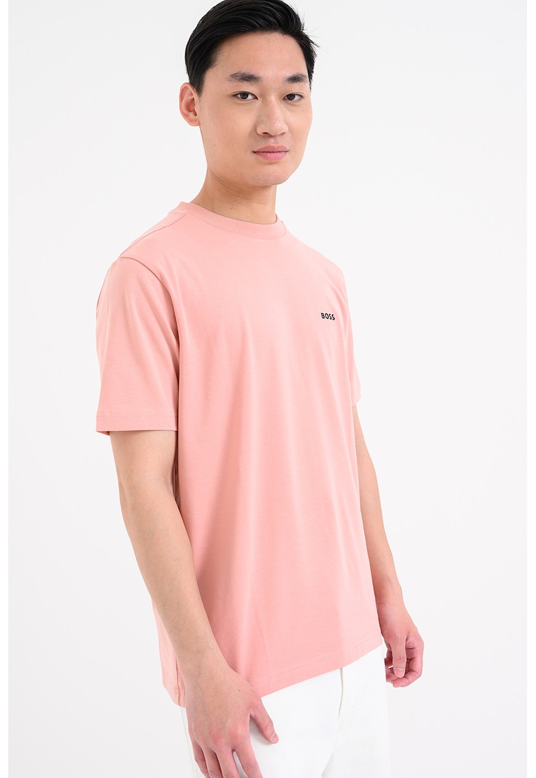 Tricou cu decolteu la baza gatului - Roz somon