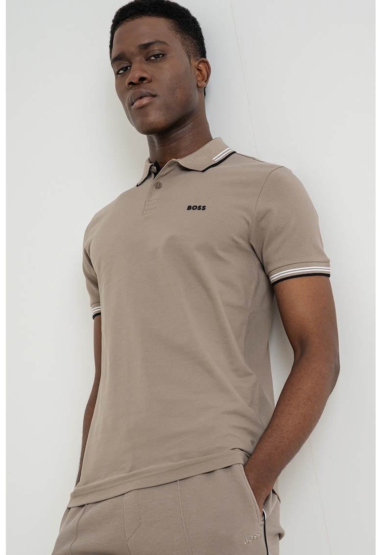 Tricou polo slim fit Paul - Kaki