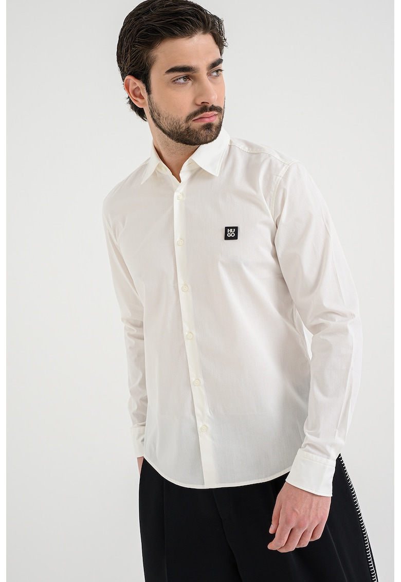 Camasa slim fit Ermo - Alb murdar