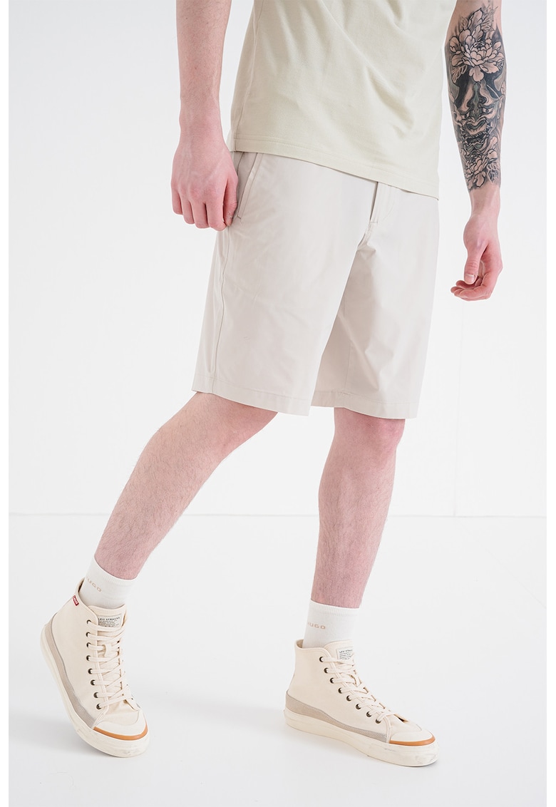 Pantaloni scurti regular fit cu buzunare - din material usor Speedflex - Verde pal