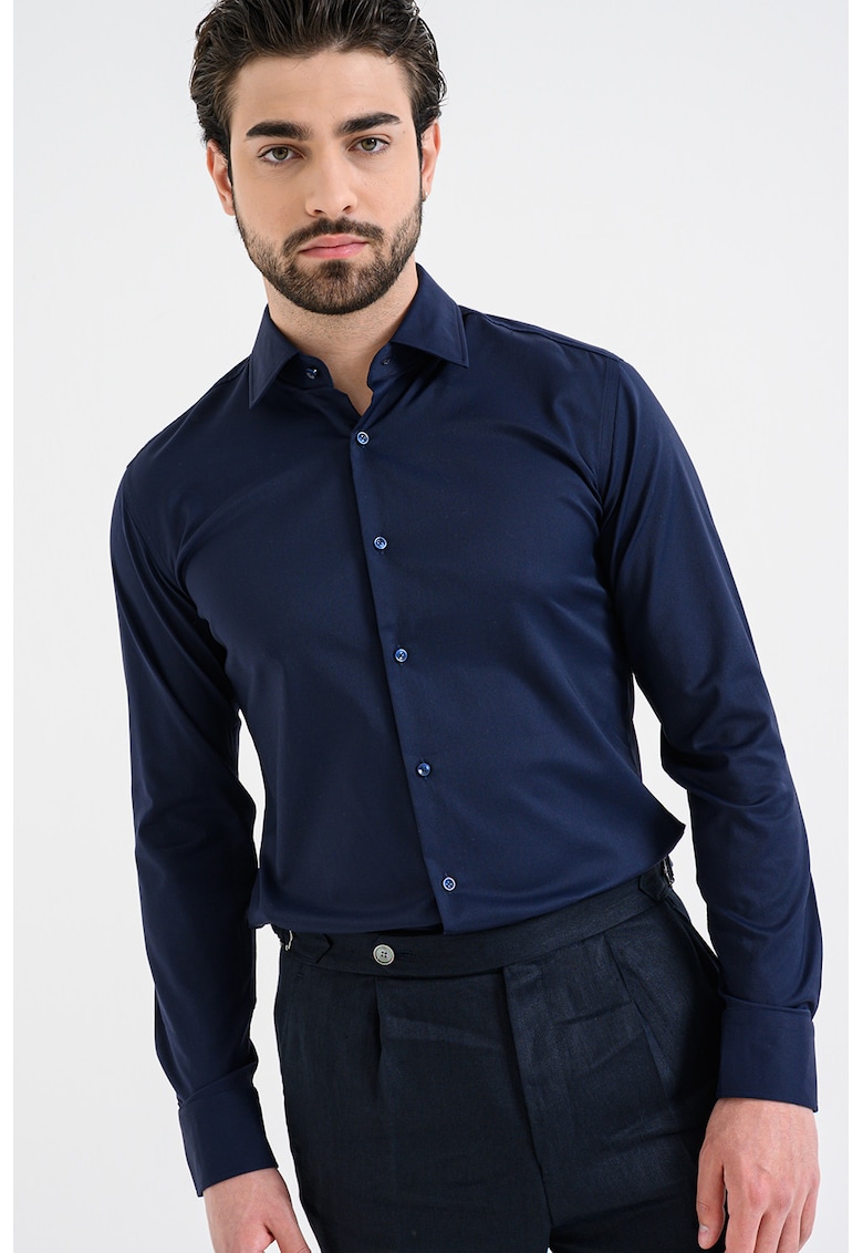 Camasa slim fit Hank - Bleumarin