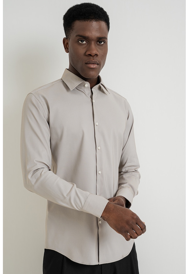 Camasa slim fit Hank - Gri deschis