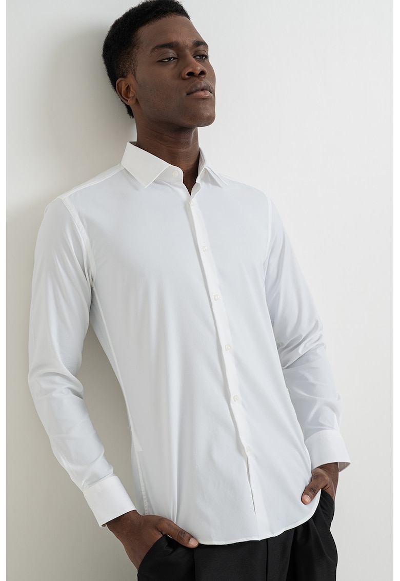 Camasa slim fit Hank - Alb optic