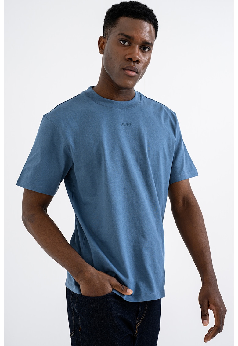 Tricou relaxed fit de bumbac Dapolino - Albastru inchis/Albastru