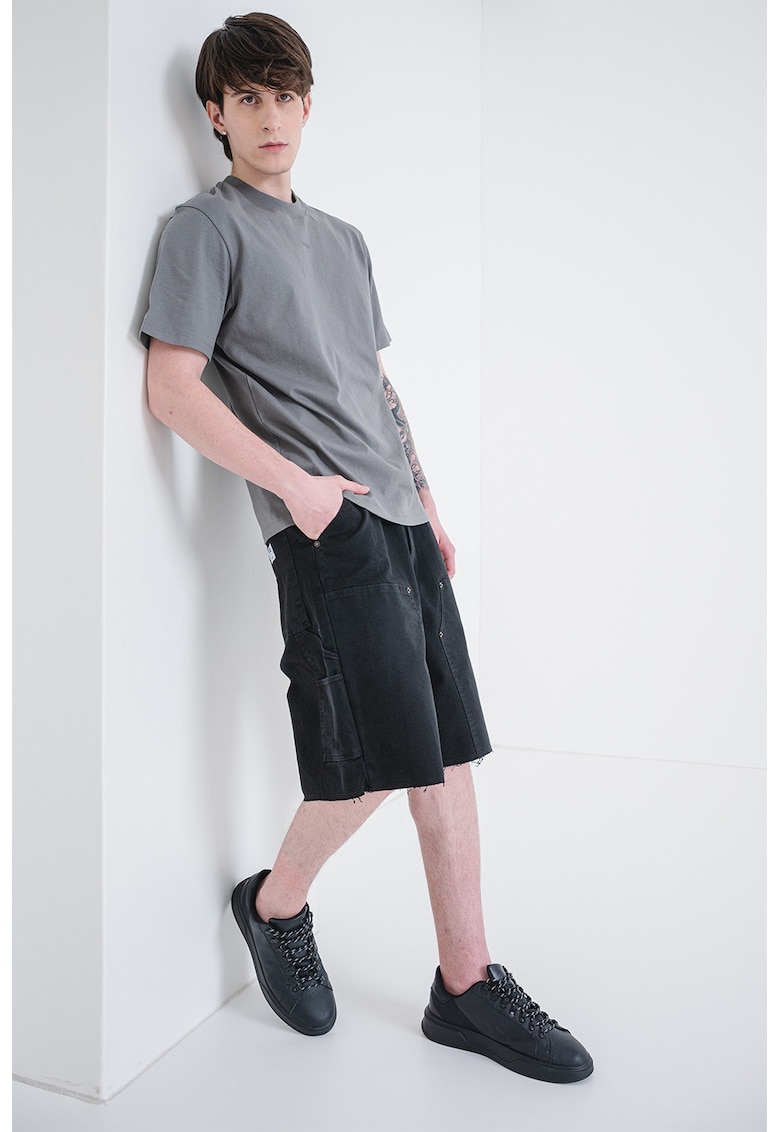 Tricou relaxed fit de bumbac Dapolino - Gri inchis