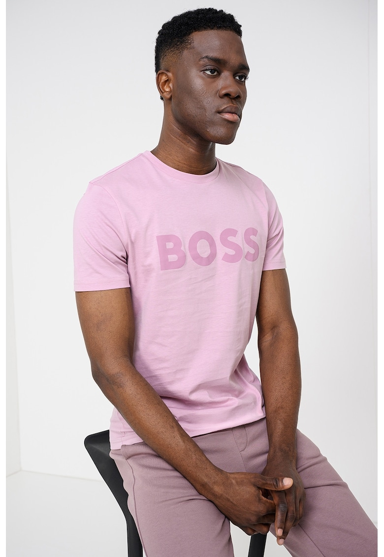 Tricou regular fit cu imprimeu logo cauciucat Thinking