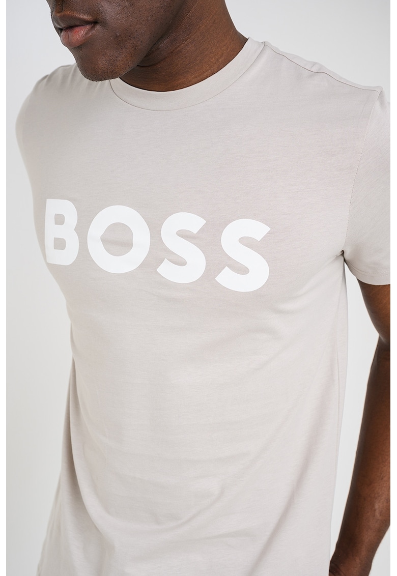 Tricou regular fit cu imprimeu logo cauciucat Thinking