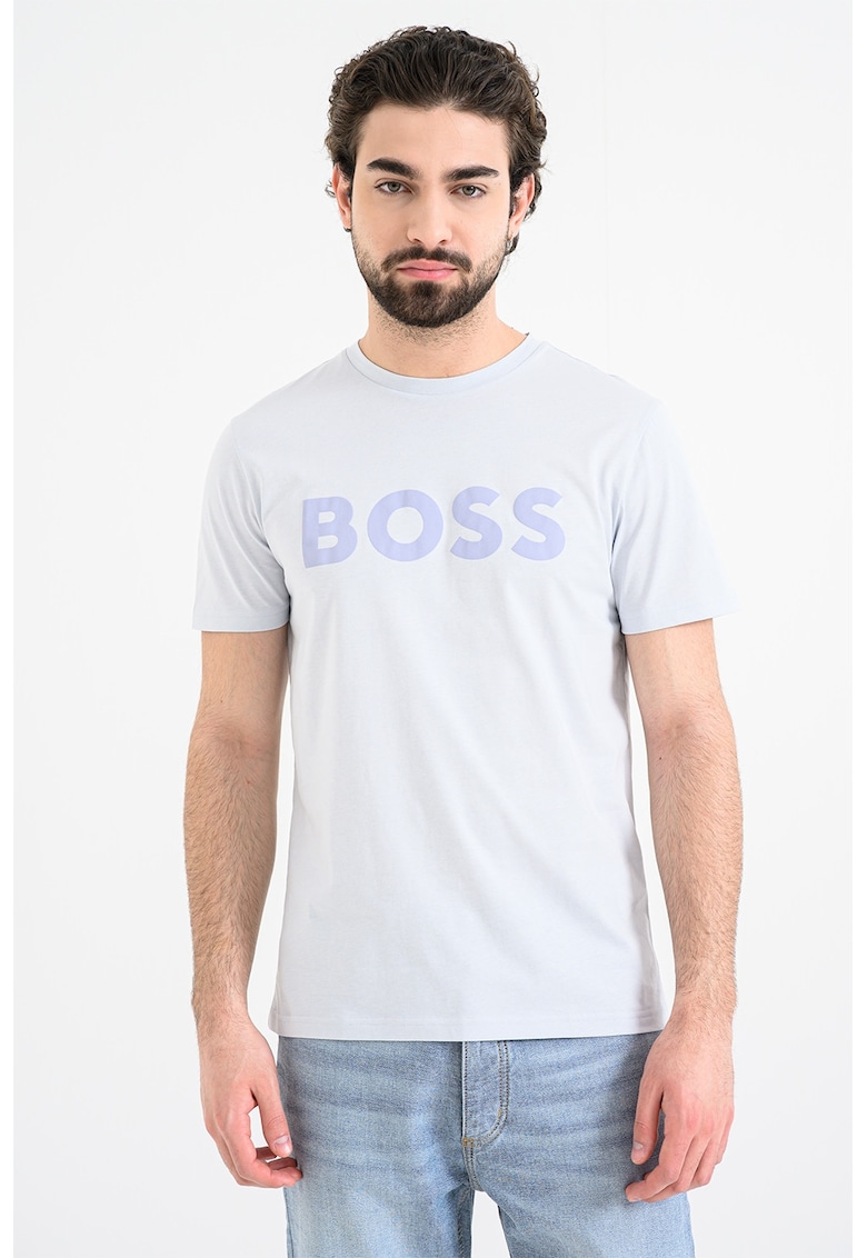 Tricou regular fit cu imprimeu logo cauciucat Thinking